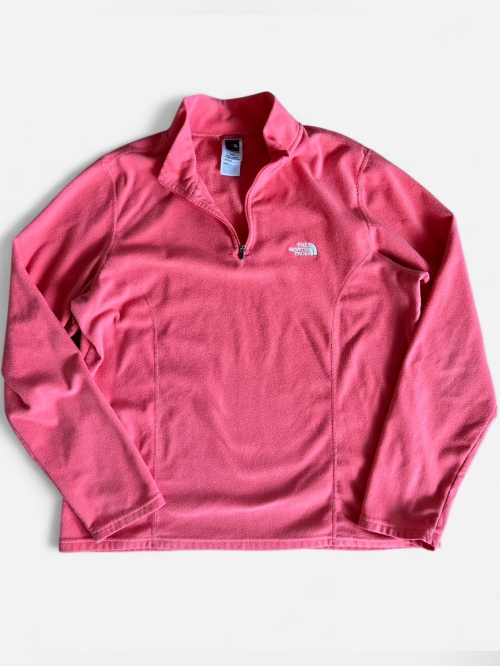 The North Face TKA 100 Coral Pink Quarter-Zip Fleece Pullover